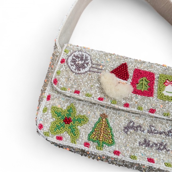 Viral T.J. Maxx Beaded Christmas Shoulder Bag NWT - Picture 2 of 12